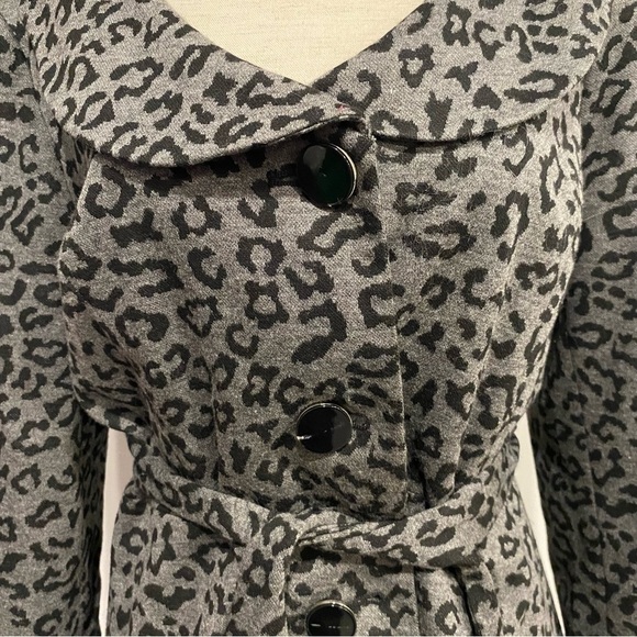 Sandro Leopard Print Belted Blazer Coat Medium - Picture 4 of 10